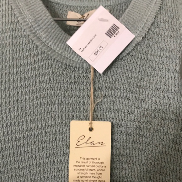 NWT Medium seafoam green open shoulder waffle knit - Picture 2 of 3